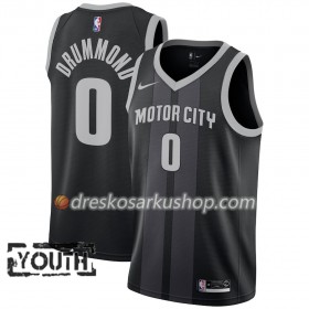 Dječji NBA Dres Detroit Pistons Andre Drummond 0 Nike 2018-19 City Edition Crna Plava Swingman
